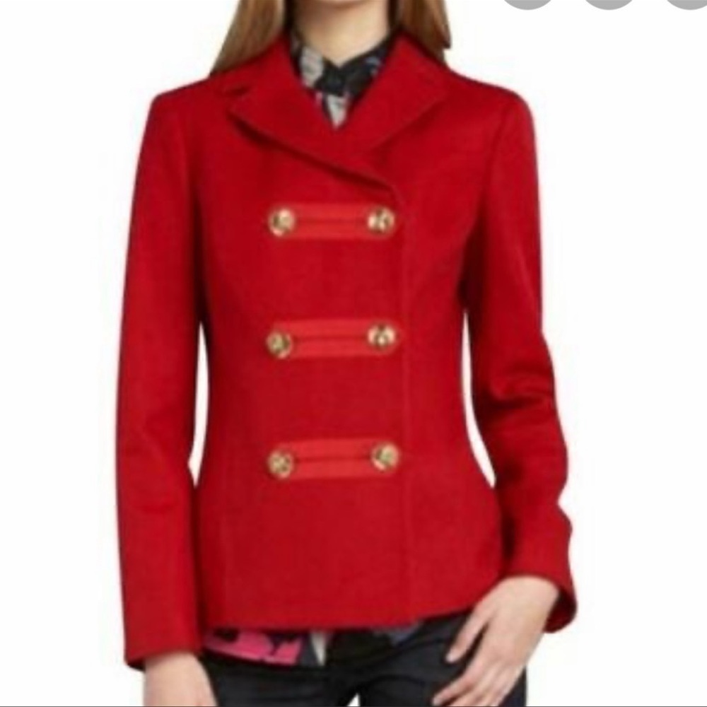 Tory Burch red pea coat - Picture 8 of 8